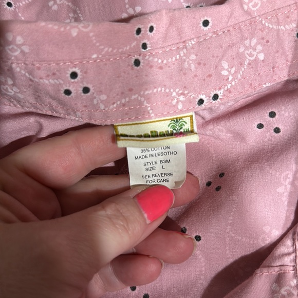 Boca Bay Collared Short Sleeve Pink Floral Button Down Blouse - Picture 11 of 11